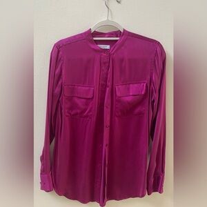SZ S Equipment Silk Long Sleeve Blouse